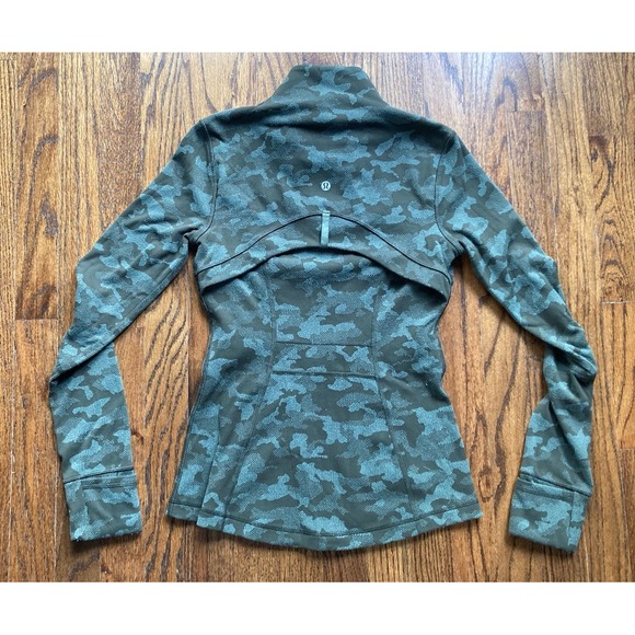 Lululemon Define Jacket Womens Size 4 Camouflage Olive Green Heritage Full Zip - Picture 10 of 11